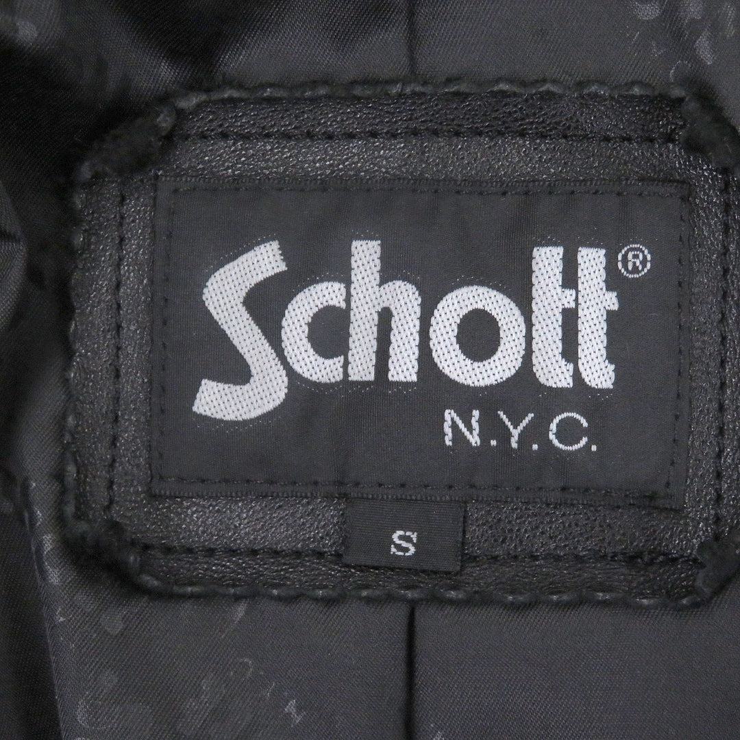 美品□schott ショット 3111035 羊革 ラムレザー WZIP ダブルライダースジャケット バイカージャケット ブラック S 正規品 メンズ