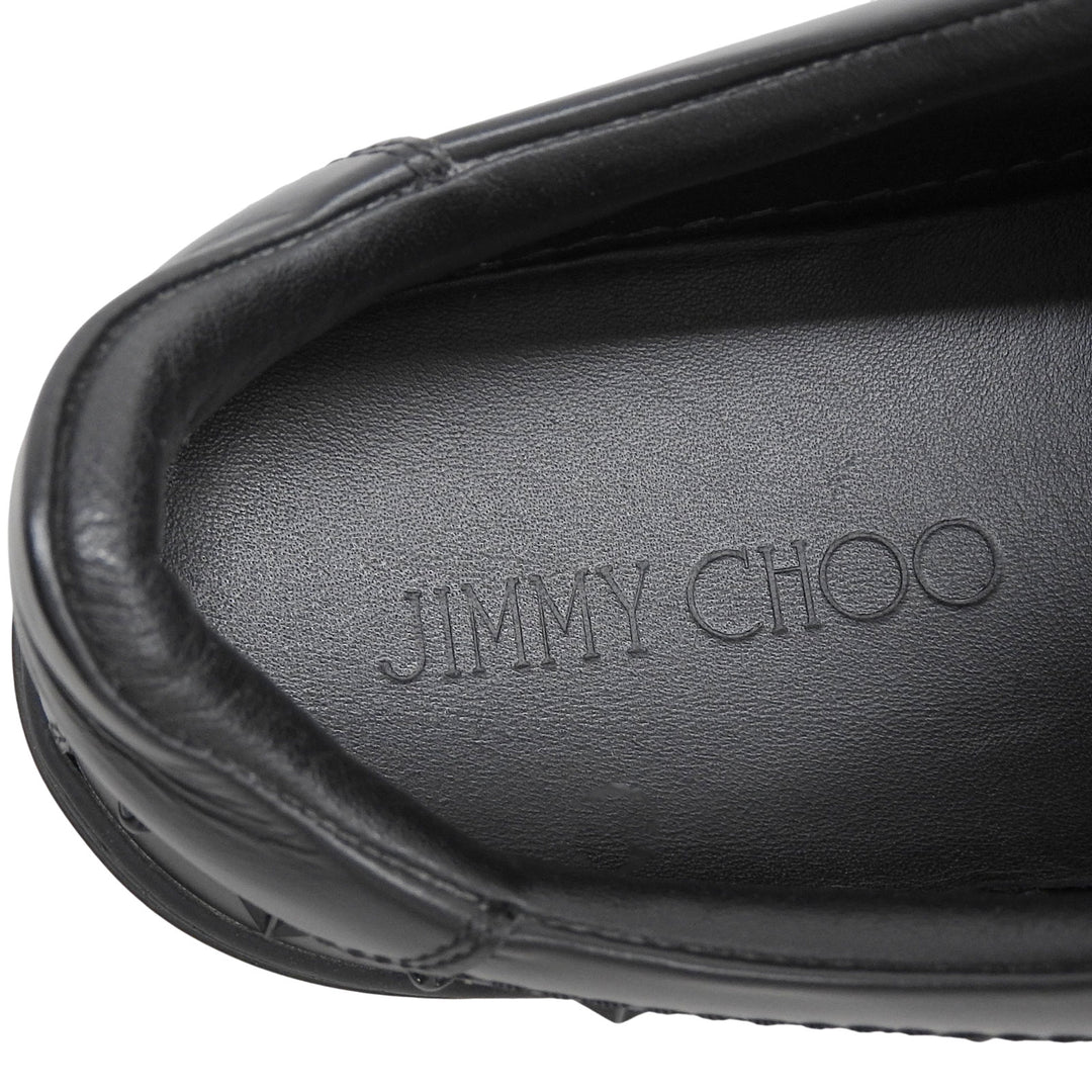 美品▲JIMMY CHOO ジミーチュウ ACE スタースタッズ レースアップ レザー ローカットスニーカー ブラック 41 伊製 メンズ 箱・保存袋付き