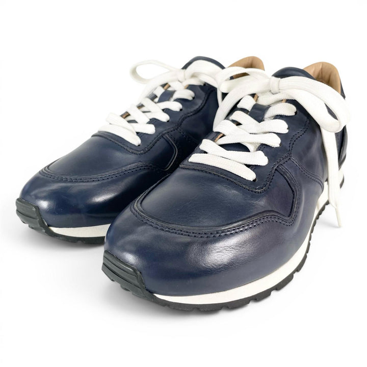 極美品▲TOD’S トッズ ALLACCIATA ACTIVE FONDO SPORTIVO レザー スニーカー ネイビー 7 イタリア製 メンズ 箱・保存袋付き