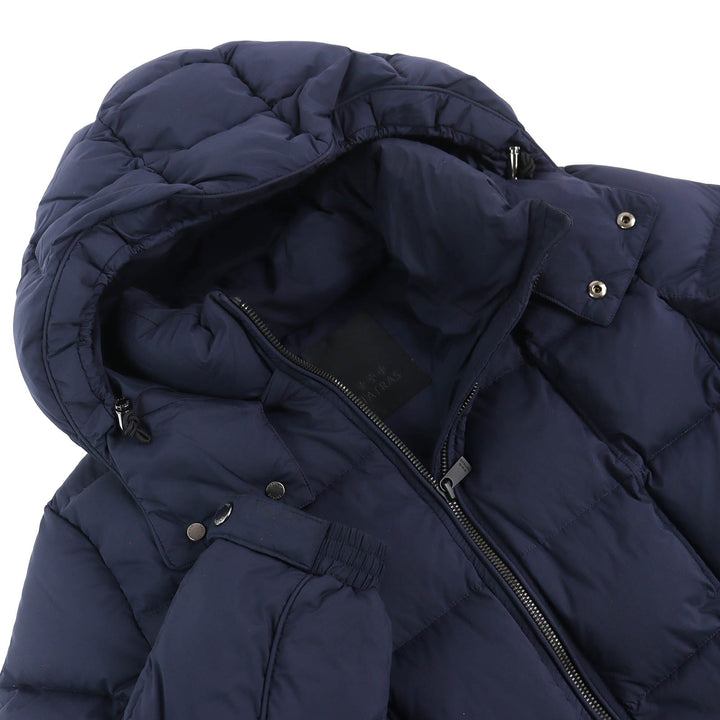 美品△TATRAS タトラス MTAT22A4841 GESSO ジェッソ ロゴワッペン フード付き ZIP UP ダウンジャケット ネイビー 03 正規品 メンズ