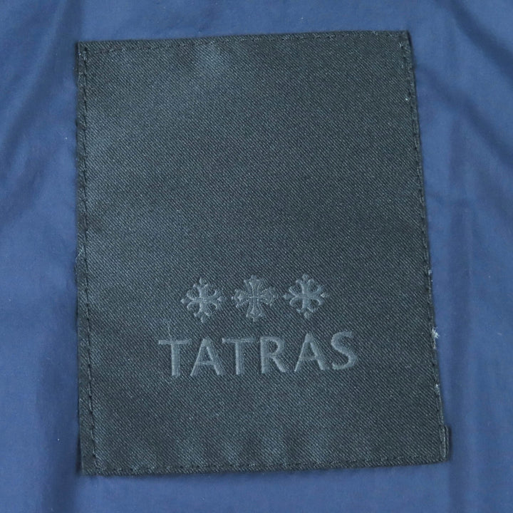 美品△TATRAS タトラス MTAT22A4841 GESSO ジェッソ ロゴワッペン フード付き ZIP UP ダウンジャケット ネイビー 03 正規品 メンズ