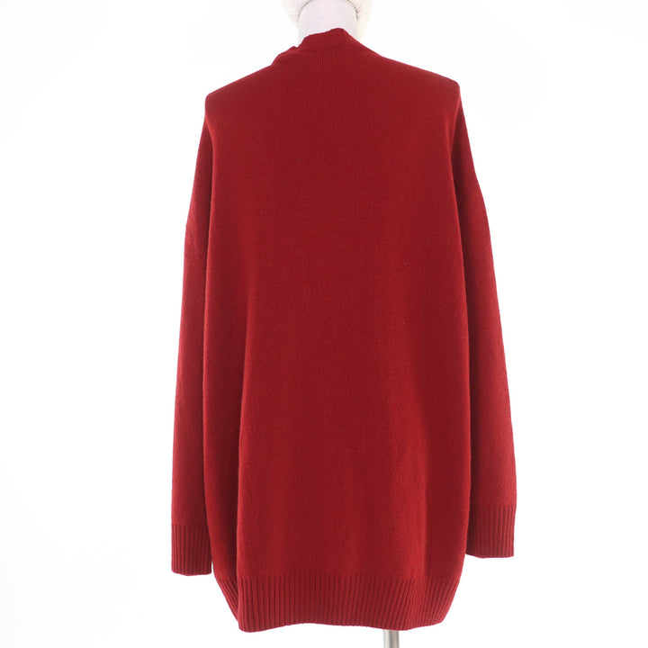 未使用品☆GUCCI グッチ 23AW 749064 カシミヤ100％ オーバーシルエット ホースビット金具 長袖ニット カーディガン レッド S 正規品