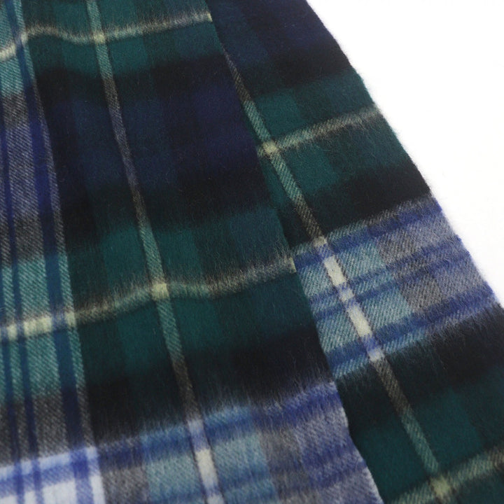 未使用品□Johnstons of Elgin ジョンストンズ オブ エルガン カシミヤ100% タータンチェック柄 大判ショール マフラー グリーン 英国製