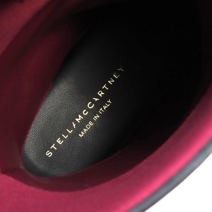 美品△Stella McCartney ステラマッカートニー 24AW トレース バックルストラップ バイカーブーツ ロゴ VEGEAレザー ブーツ ブラック 36