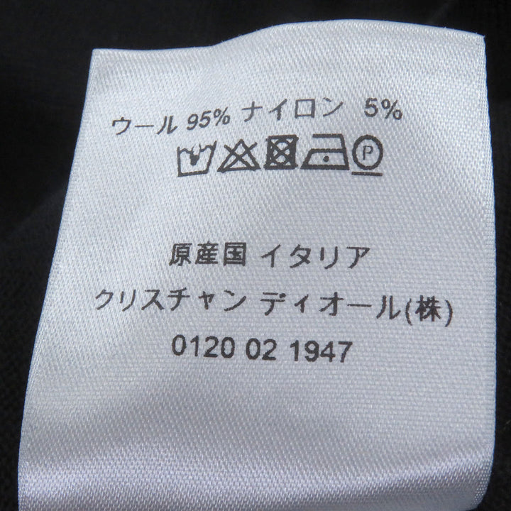 美品□DIOR ディオール オム 923M604AT937 オブリーク クラッシュオパール加工 薄手 長袖ニット セーター ブラック S イタリア製 メンズ