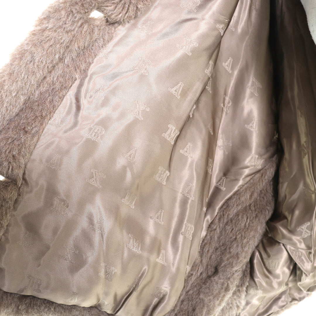 未使用品△Max Mara マックスマーラ 2023年製 23473618336 テディベア アルパカ カシミヤ 白タグ ケープ ポンチョ ブラウン SM 正規品