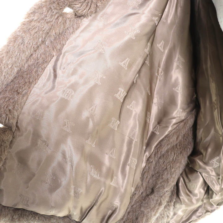 未使用品△Max Mara マックスマーラ 2023年製 23473618336 テディベア アルパカ カシミヤ 白タグ ケープ ポンチョ ブラウン SM 正規品