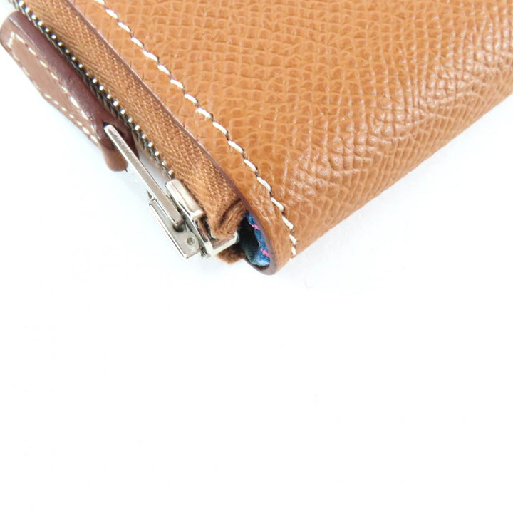 未使用品★HERMES エルメス アザップロング シルクイン ゴールド ヴォーエプソン シルバー金具 ラウンドZIP ロングウォレット U刻印 箱付
