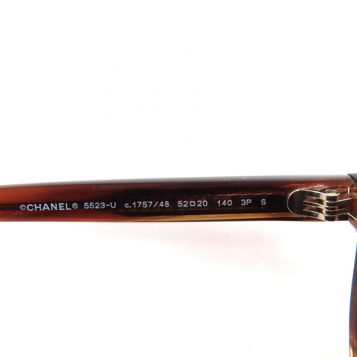美品★CHANEL シャネル 5523-U ココマーク ロゴ入り サングラス アイウェア クリアブラウン 52□20 140 箱付き イタリア製 レディース