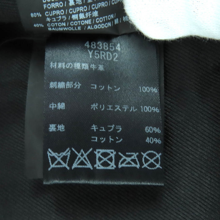 美品◇SAINT LAURENT PARIS サンローランパリ 483854 ワッペン ヴィンテージ加工 カーフスキン レザーライダースジャケット 黒 34 正規品