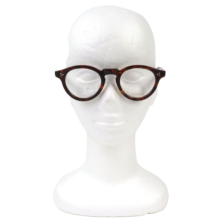 極美品△EYEVAN アイヴァン Conner TORT2 べっ甲柄 ボストンシェイプ メガネ 眼鏡 アイウェア ブラウン ボルドー 46□23 145 デモレンズ