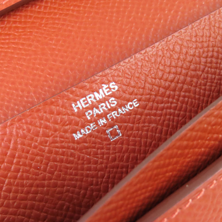 未使用品△HERMES エルメス ベアンスフレタッチ ヴォーエプソン アリゲーター ブリック サンギーヌ シルバー金具 長財布 U刻印 箱付 仏製