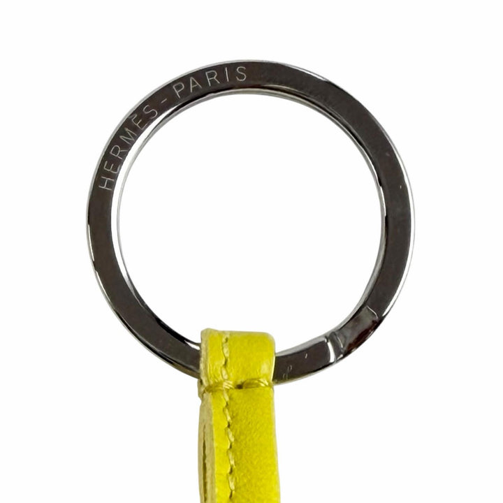 未使用品◇HERMES エルメス カルメン アニョーミロ シルバー金具 キーホルダー バッグチャーム イエロー K刻印 箱付き 仏製 レディース