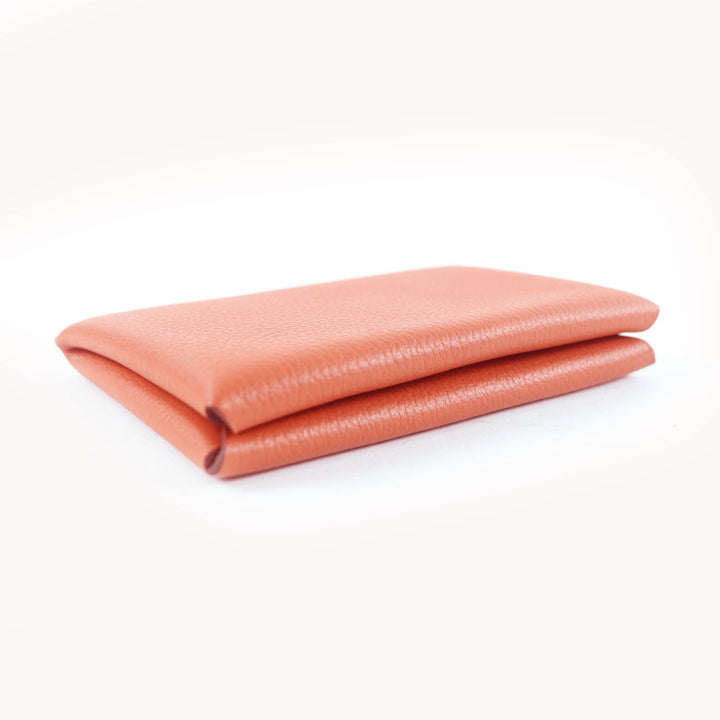 極美品★HERMES エルメス カルヴィ ヴォーエプソン シルバー金具 カードケース オレンジ U刻印 箱付き フランス製 レディース