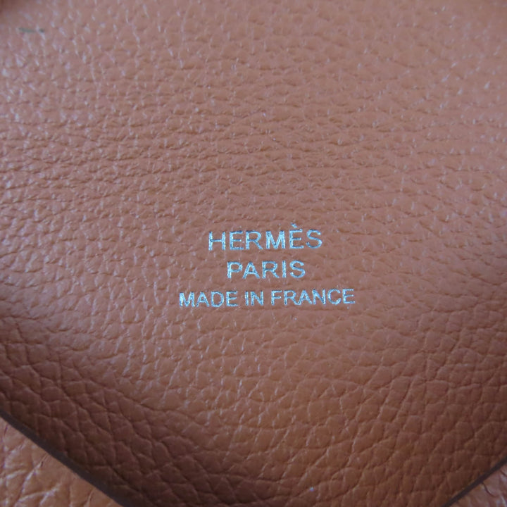 極美品★HERMES エルメス カルヴィ ヴォーエプソン シルバー金具 カードケース オレンジ U刻印 箱付き フランス製 レディース