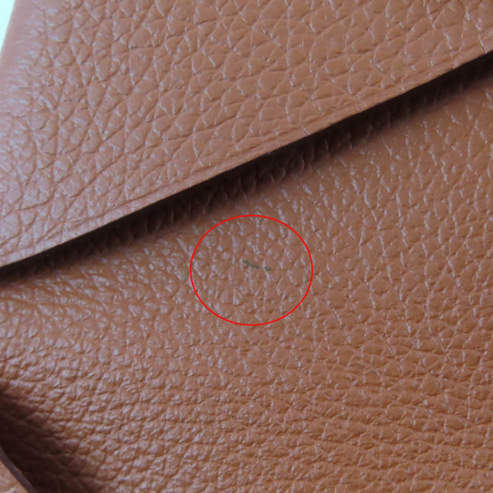 極美品★HERMES エルメス カルヴィ ヴォーエプソン シルバー金具 カードケース オレンジ U刻印 箱付き フランス製 レディース