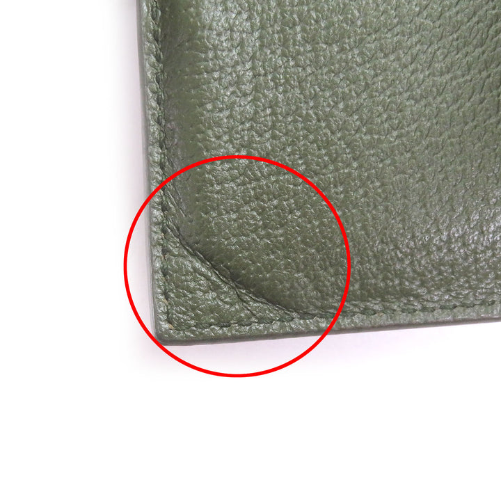 美品□GUCCI グッチ 768243 レザー GGスプリームキャンバス ダブルG金具 二つ折り財布 グレー カーキ 箱・保存袋付き イタリア製 メンズ