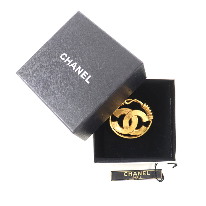 美品★CHANEL シャネル ヴィンテージ 94P ココマーク コイル ブローチ ゴールド 箱付き フランス製 レディース