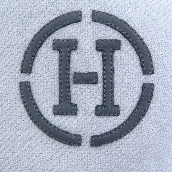 極美品□HERMES エルメス H394832T イカット 4H カシミヤ100％ レザーHロゴパッチ 大判マフラー グラシエ マリン オセアン 定価225500円