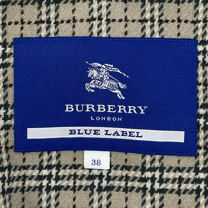美品▲BURBERRY BLUE LABEL バーバリーブルーレーベル コットン100% ライナー付き トレンチコート ベージュ 38 正規品 レディース