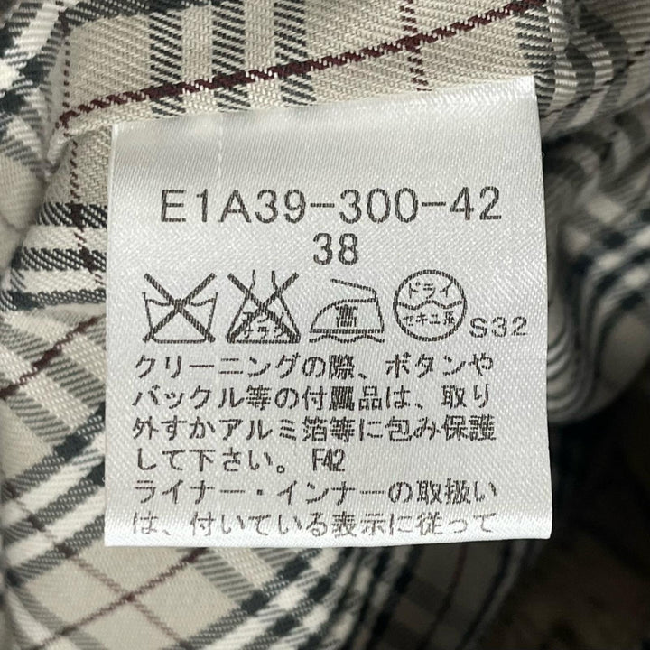 美品▲BURBERRY BLUE LABEL バーバリーブルーレーベル コットン100% ライナー付き トレンチコート ベージュ 38 正規品 レディース