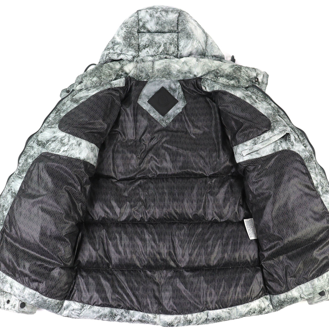 美品△モンクレール ダブリュー MONCLER W YAMATA ホワイトマウンテニアリング 相澤陽介 ロゴワッペン ダウンジャケット グレー 3 メンズ