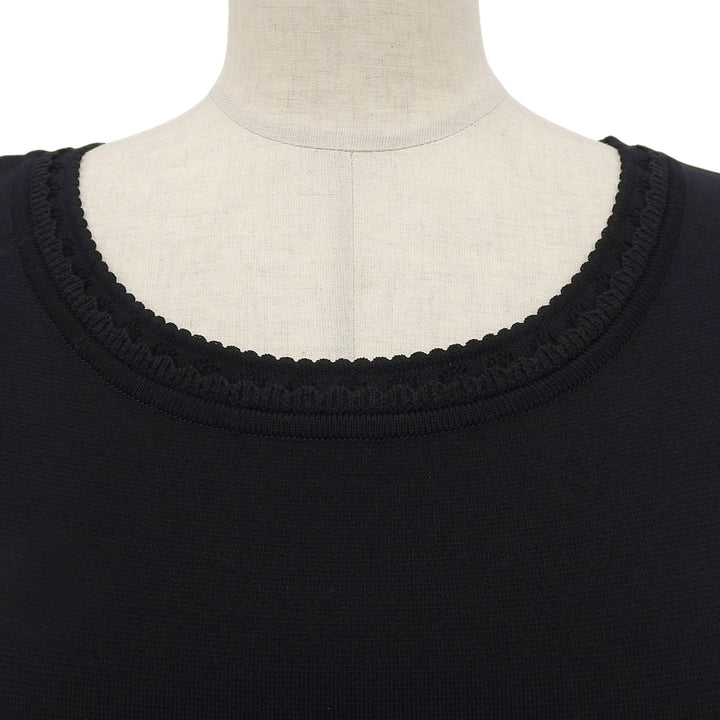 未使用品▲FOXEY フォクシー 40845 レース Lady Dress ノースリーブ ニット フレアワンピース ブラック 38 日本製 正規品 レディース