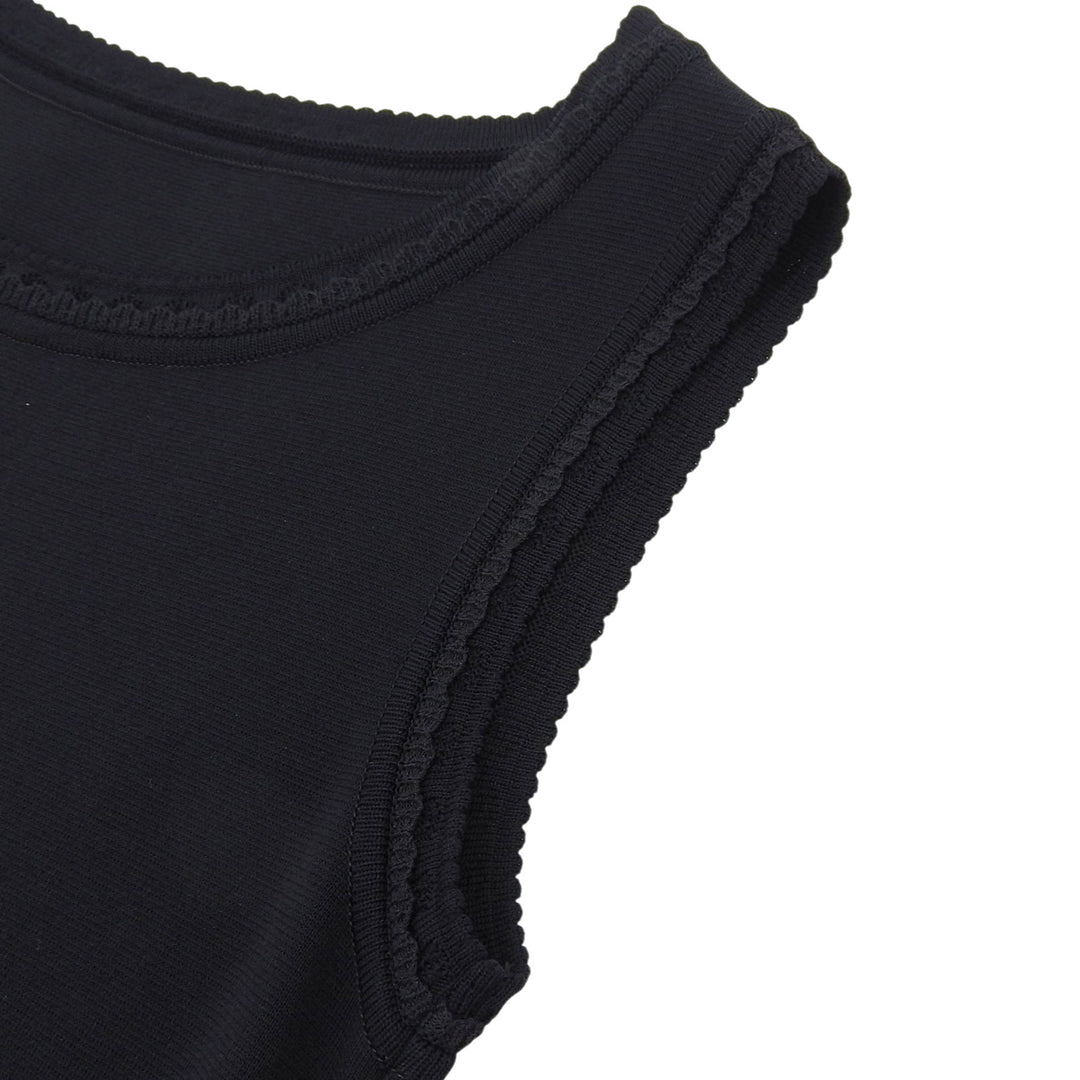 未使用品▲FOXEY フォクシー 40845 レース Lady Dress ノースリーブ ニット フレアワンピース ブラック 38 日本製 正規品 レディース
