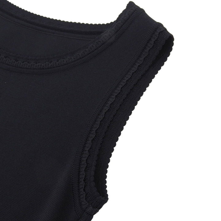 未使用品▲FOXEY フォクシー 40845 レース Lady Dress ノースリーブ ニット フレアワンピース ブラック 38 日本製 正規品 レディース