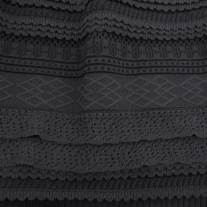 未使用品▲FOXEY フォクシー 40845 レース Lady Dress ノースリーブ ニット フレアワンピース ブラック 38 日本製 正規品 レディース