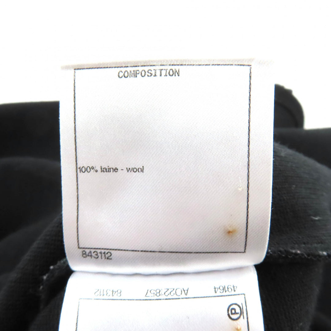 美品★CHANEL シャネル P64484 ウール100％ カメリアブローチ付 ココマーク タンクトップ ブラック 超レアサイズ50 レディース メンズ可