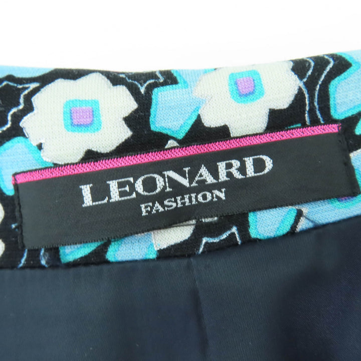 極美品☆LEONARD FASHION レオナール ファッション ウール 花柄デザイン ロゴボタン テーラードジャケット 11 日本製 正規品　レディース