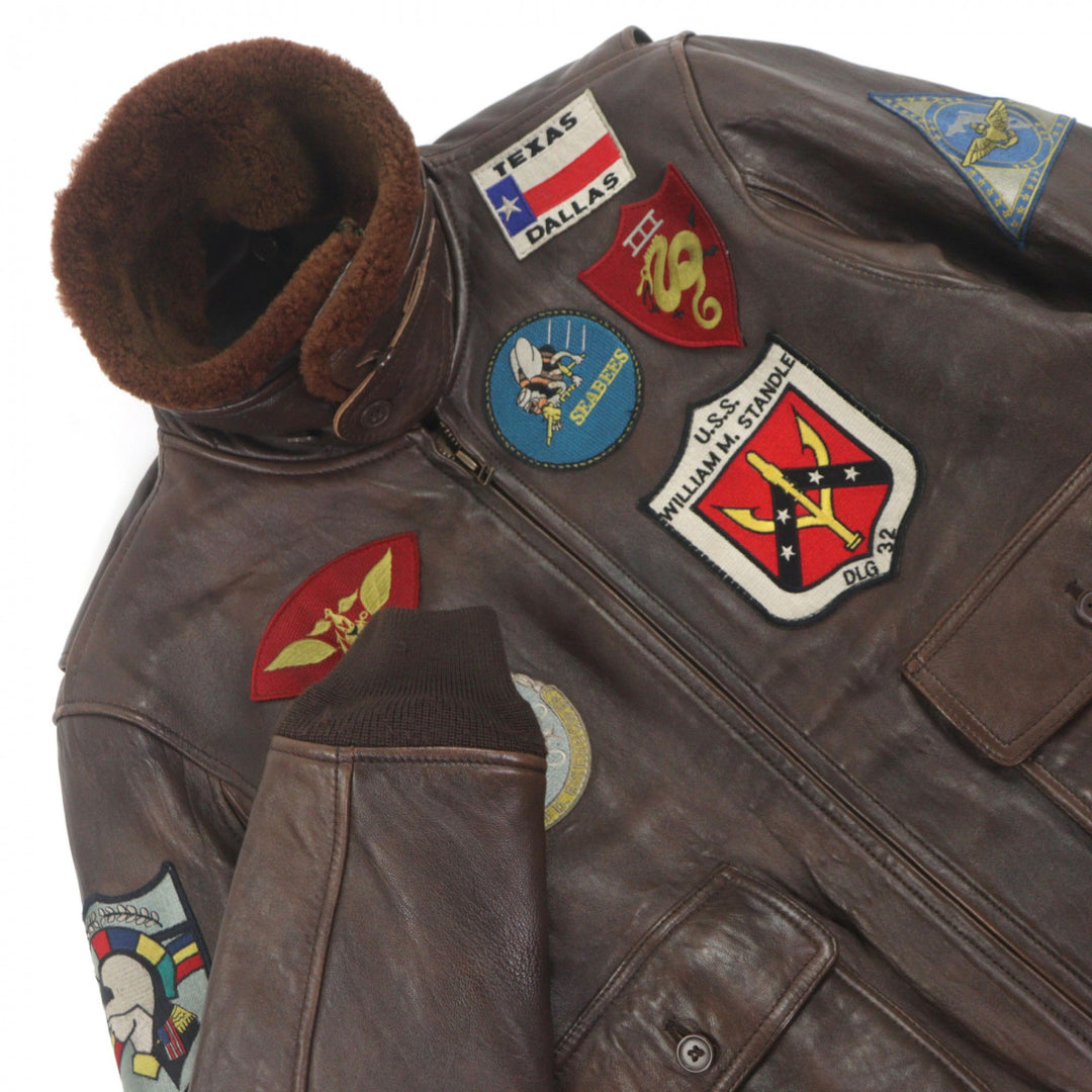 美品○AVIREX アヴィレックス 6181013 G-1 TOP GUN トップガン ラムレザー 襟ムートンファー 中綿入り フライトジャケット L 正規品