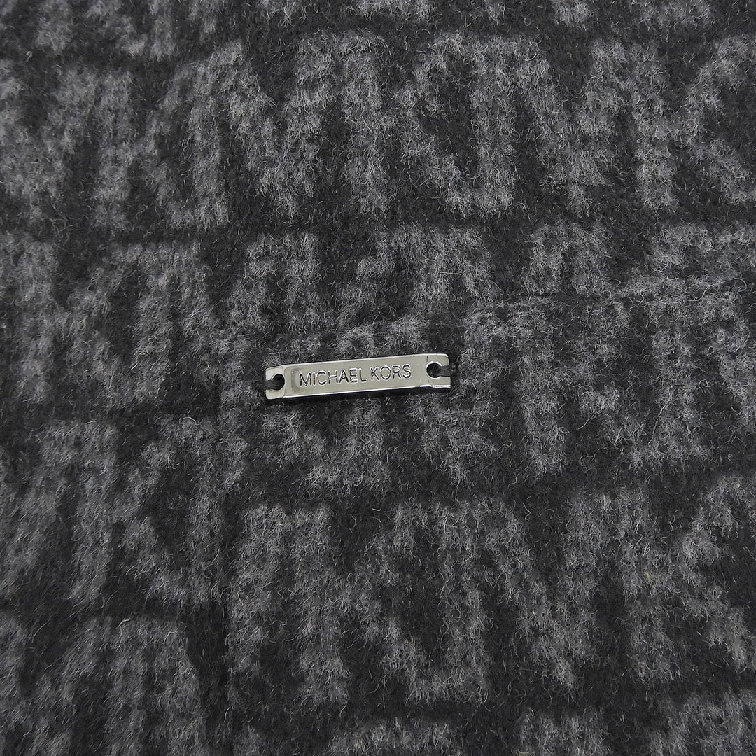 美品▲Michael Kors マイケルコース 77Q5443M22 MKシグネチャー ダブルフェイス ベルト付 ロングラップ コート ブラック グレー M 正規品