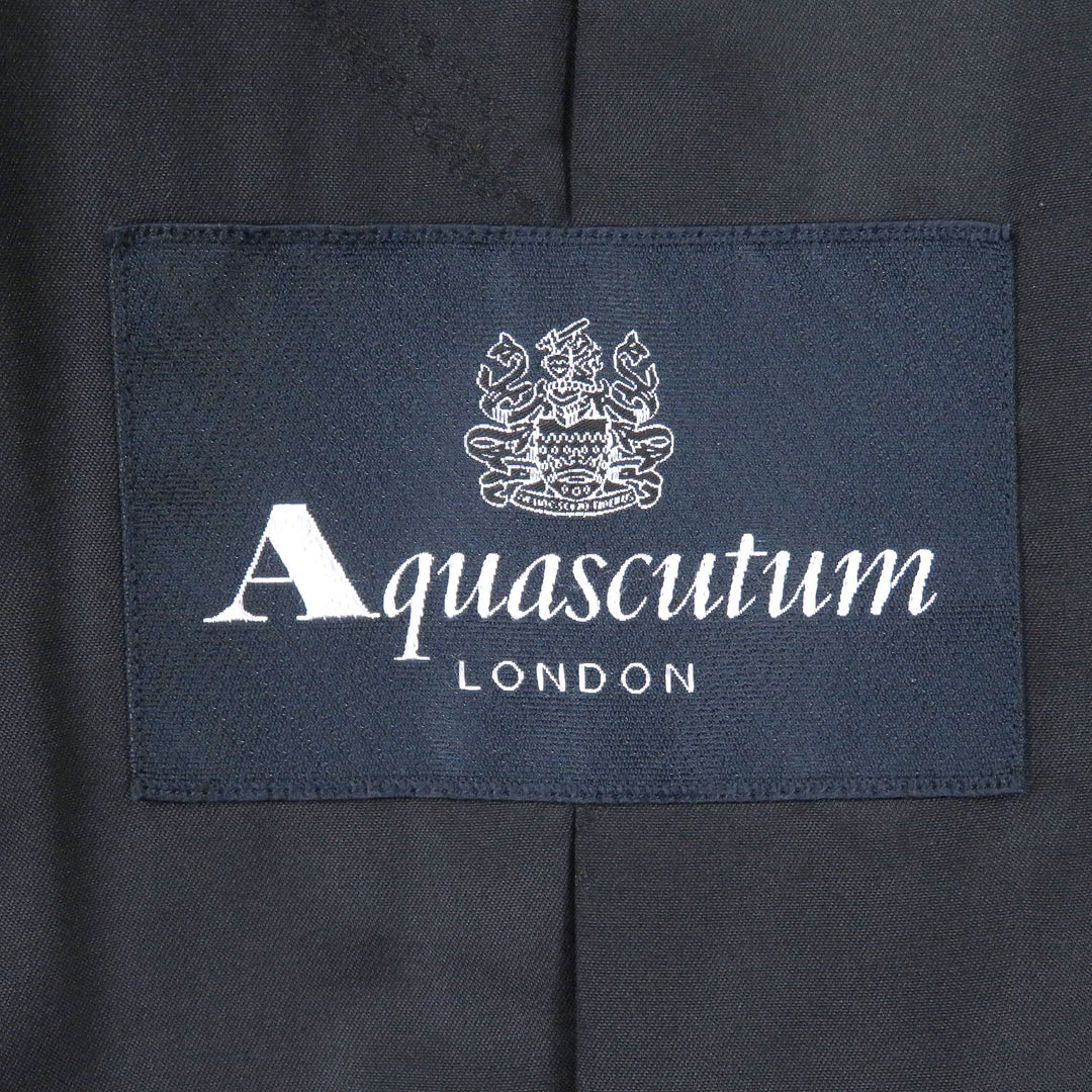 極美品□Aquascutum LONDON アクアスキュータムロンドン カシミヤ100％ フライフロント チェスターコート ブラック 38 日本製 正規品