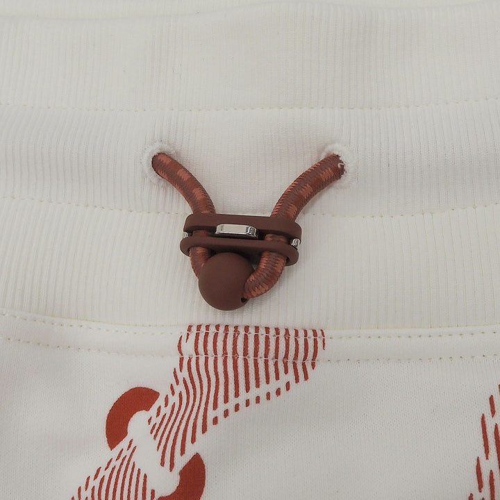 極美品▲HERMES エルメス 2025年製 5E4317DB コーチング リミックス コットン100％ ブラン ナチュレル ドローストリング ミニスカート 36
