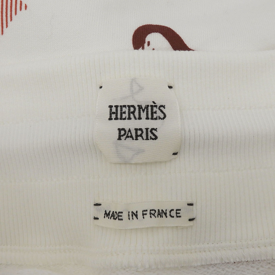極美品▲HERMES エルメス 2025年製 5E4317DB コーチング リミックス コットン100％ ブラン ナチュレル ドローストリング ミニスカート 36