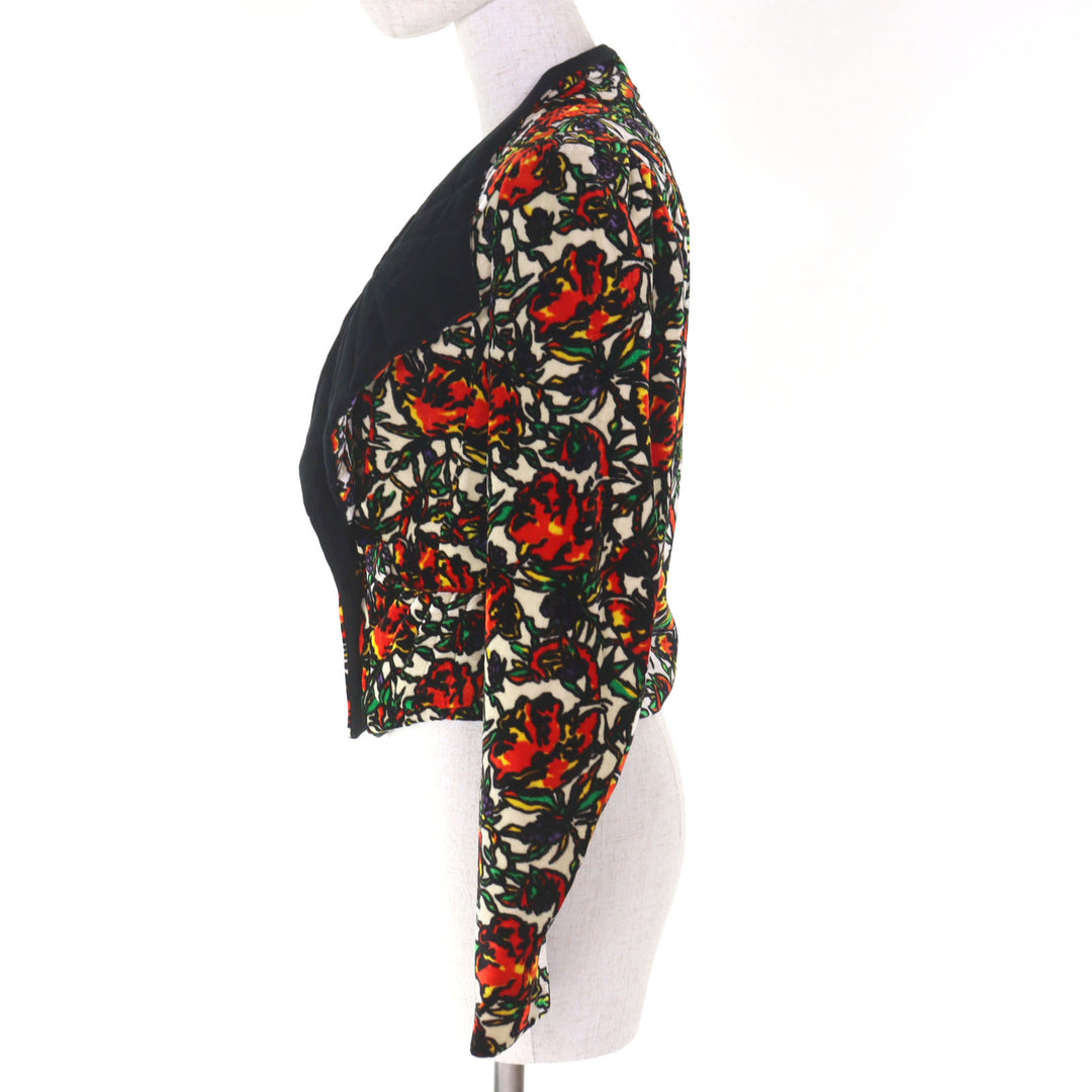 美品○DRIES VAN NOTEN ドリスヴァンノッテン 3955-1436 フラワーテキスタイル 立体ラペル ジャケット 36 正規品