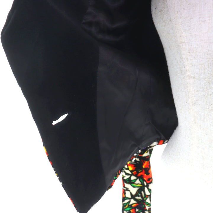 美品○DRIES VAN NOTEN ドリスヴァンノッテン 3955-1436 フラワーテキスタイル 立体ラペル ジャケット 36 正規品