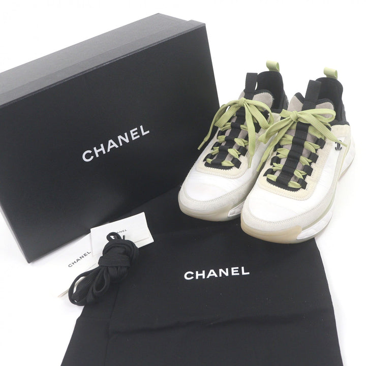 美品□CHANEL シャネル G35617 一部スウェードレザー 20K ココマーク ローカットスニーカー ベージュ系 39 イタリア製 メンズ レディース