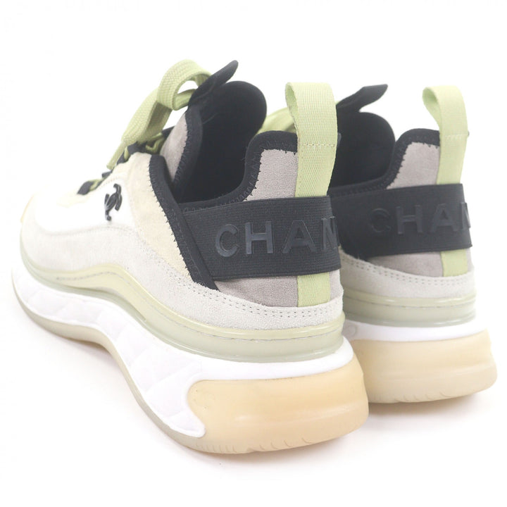 美品□CHANEL シャネル G35617 一部スウェードレザー 20K ココマーク ローカットスニーカー ベージュ系 39 イタリア製 メンズ レディース