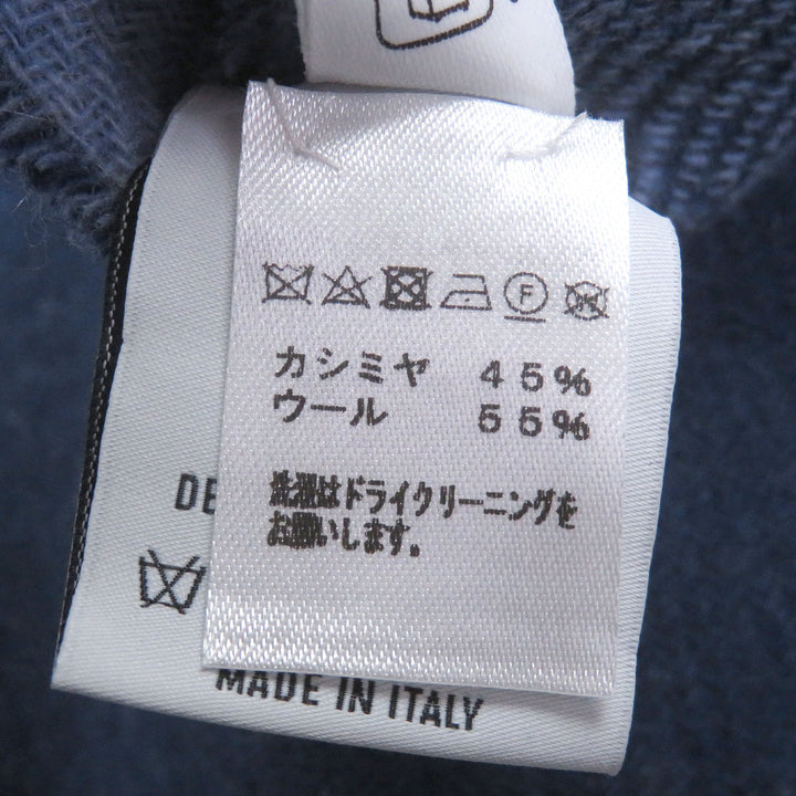 極美品□BERLUTI ベルルッティ カシミヤ ウール カリグラフィ スクリット ダブルフェイス ショール マフラー ネイビー イタリア製 正規品