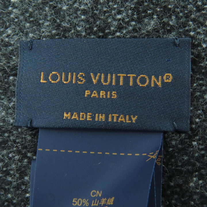 極美品☆LOUIS VUITTON ルイヴィトン 2022年製 M75900 マフラー･モノグラム グラディエント カシミヤ マフラー グレー ブラック 正規品