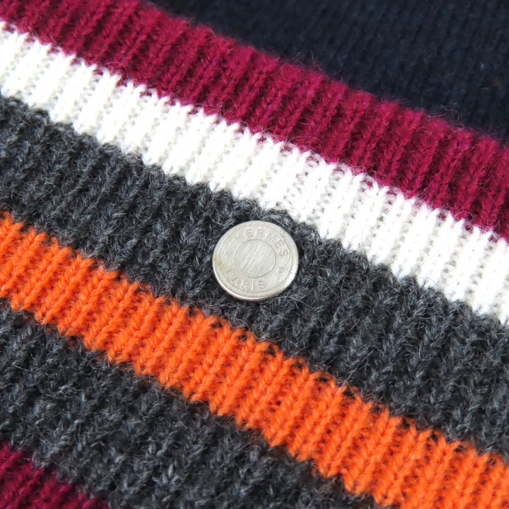 未使用品△HERMES エルメス H Twist ヘヴン・ツイスト カシミヤ100％ セリエボタン ビーニー ニット帽 ニットキャップ ネイビー L 正規品