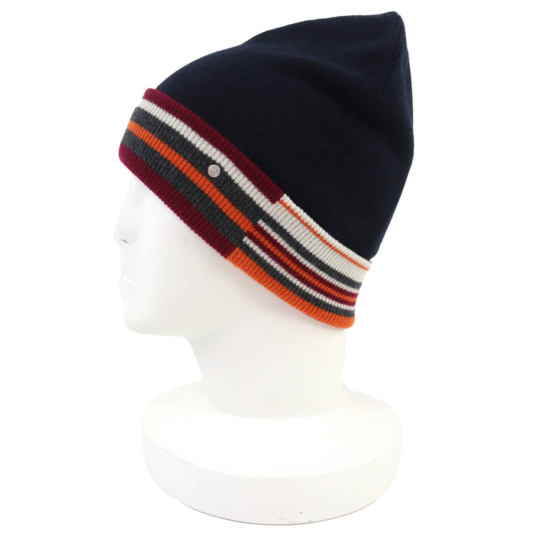 未使用品△HERMES エルメス H Twist ヘヴン・ツイスト カシミヤ100％ セリエボタン ビーニー ニット帽 ニットキャップ ネイビー L 正規品