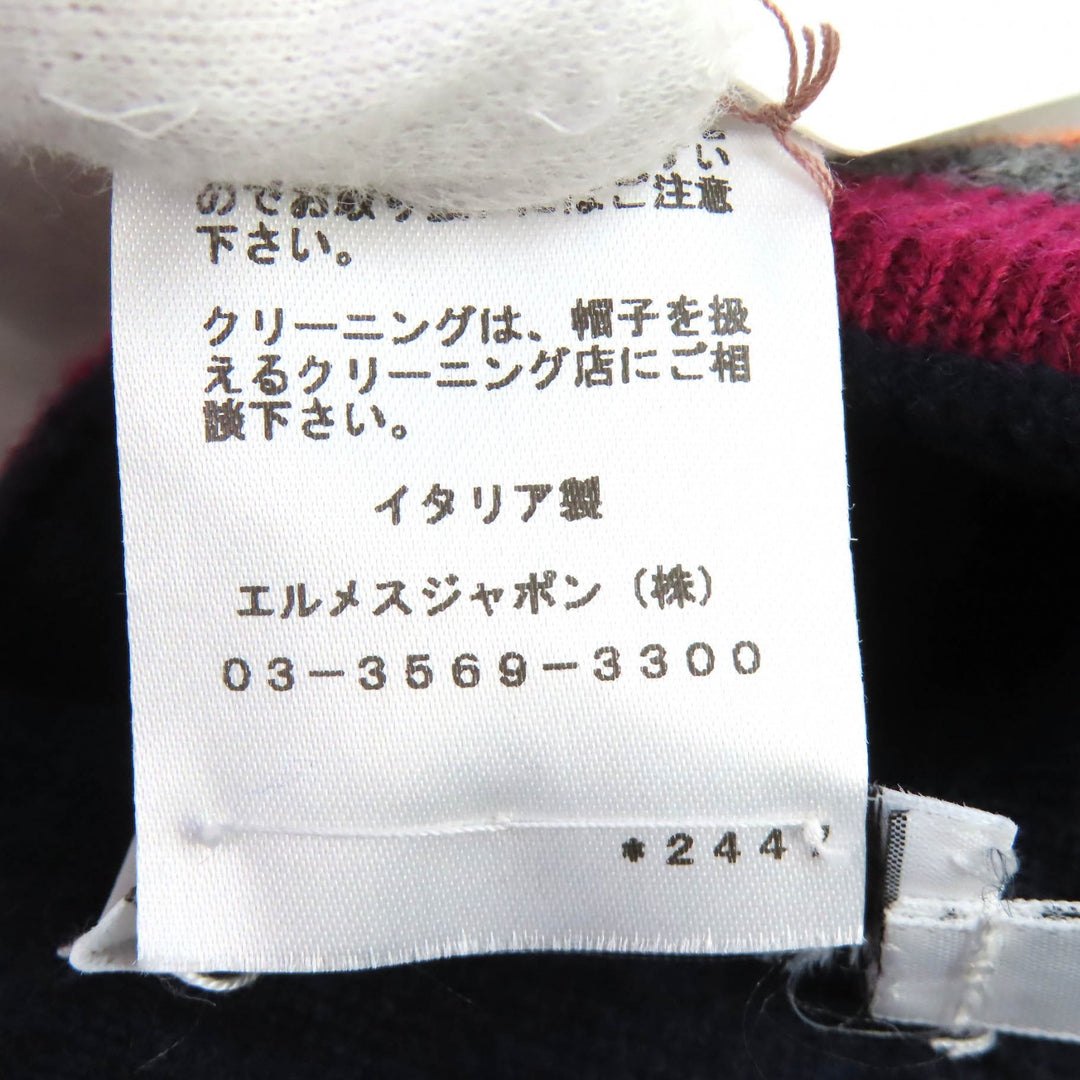 未使用品△HERMES エルメス H Twist ヘヴン・ツイスト カシミヤ100％ セリエボタン ビーニー ニット帽 ニットキャップ ネイビー L 正規品
