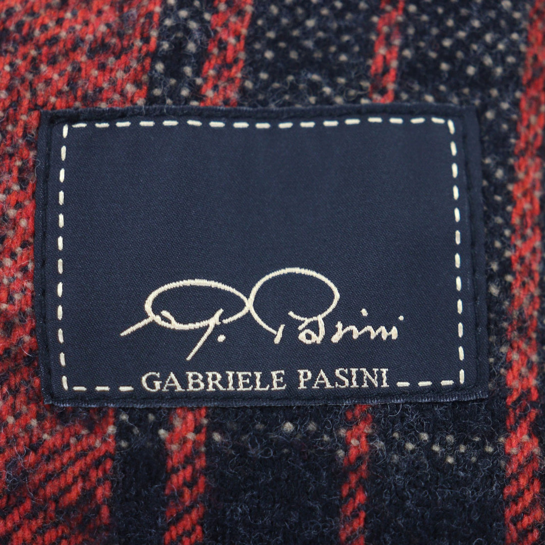 極美品○Gabriele Pasini ガブリエレパジーニ スカルラペルピン ピークドラペル 段返り テーラードジャケット チェック柄 50 正規品