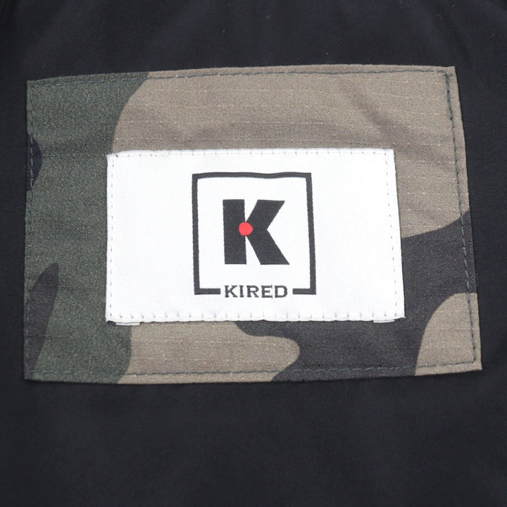 極美品○KIRED キーレッド SORA Thermore社製生地使用 2way ダブルジップ 中綿コート グリーン系 カモフラ柄 48 正規品 メンズ