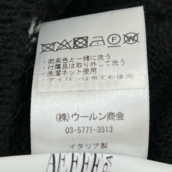 極美品▲MOSCHINO モスキーノ KD7233118 アルパカ混 ジャガード テディベア ニット セーター ブラック ホワイト XS イタリア製 レディース