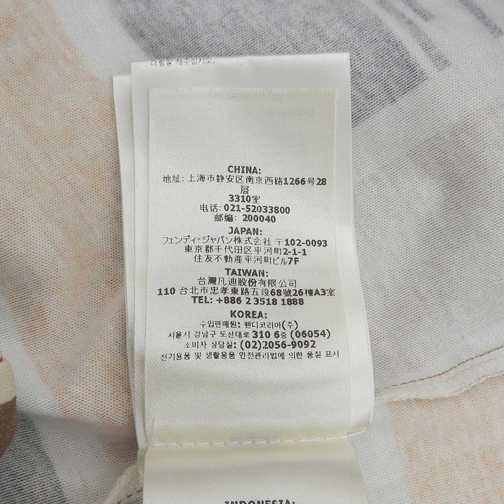 極美品▲FENDI フェンディ 2023年製 FS9629 コットン100％ FFロゴプリント 半袖ポロシャツ マルチ S イタリア製 正規品 レディース